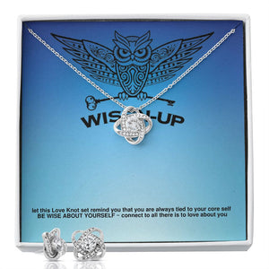BE WISE JEWELS ~ Love Knot Earrings And Necklace Set